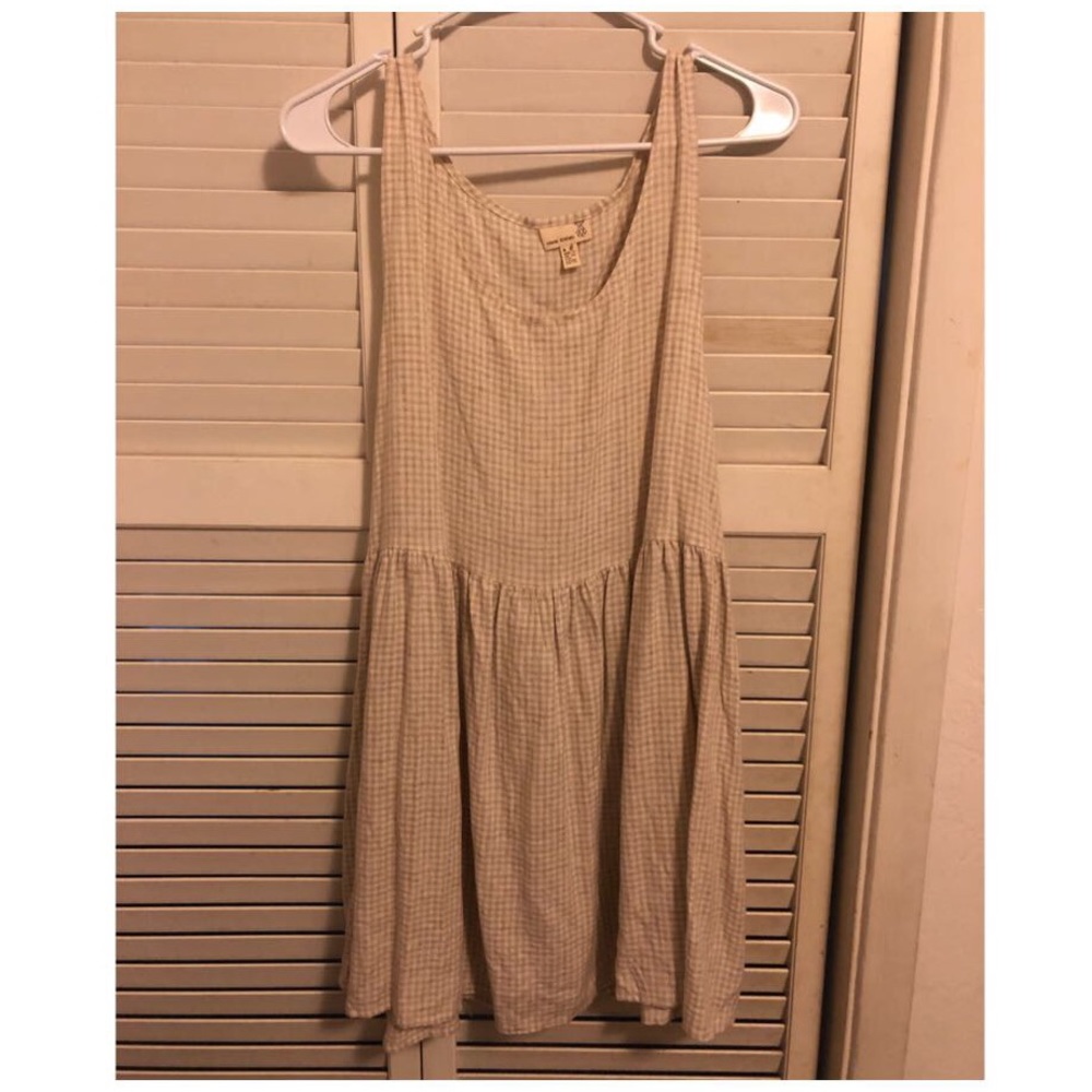 Urban Outfitters Tan/White Gingham Babydoll Dress